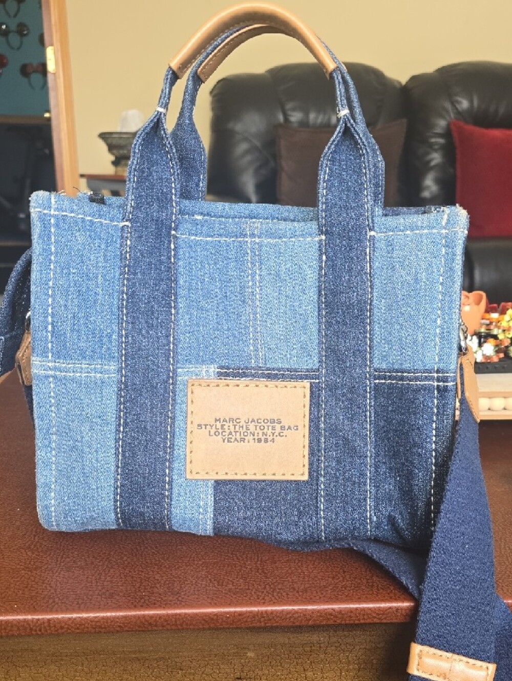 Marc Jacobs Blue Denim Patchwork 'The Tote Bag' - Picture 2 of 6